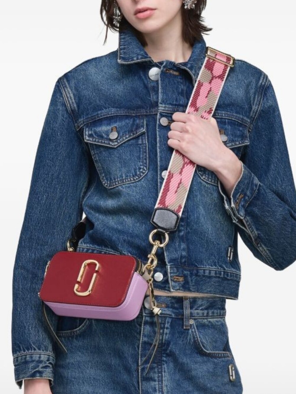 FLAWS - MARC JACOBS THE COLORBLOCK SNAPSHOT CROSSBODY BAG - VACHETTA RED MULTI